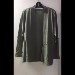 🌟 Army Roll-Up Sleeve Open Cardigan